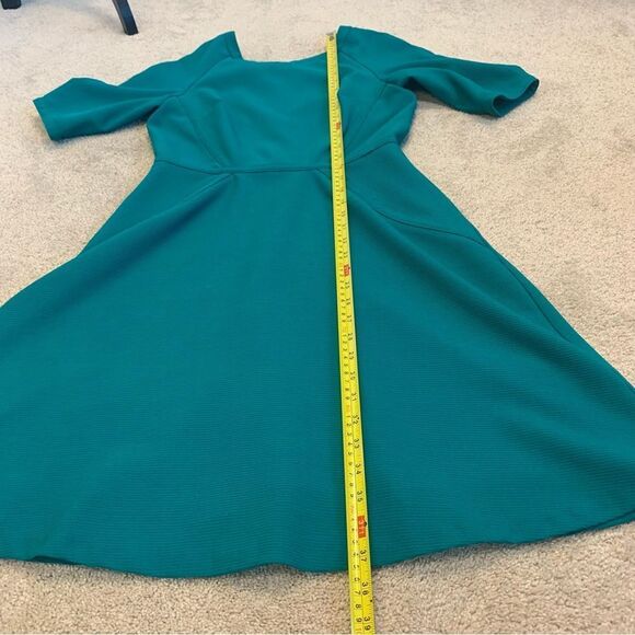JULIA Jordan teal aquamarine short sleeve fit and flare skater dress Sz 6 - Picture 7 of 10